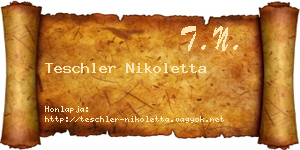 Teschler Nikoletta névjegykártya