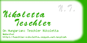 nikoletta teschler business card